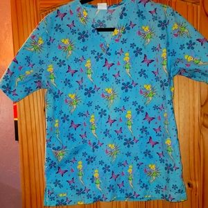 Tinkerbell Scrub Top